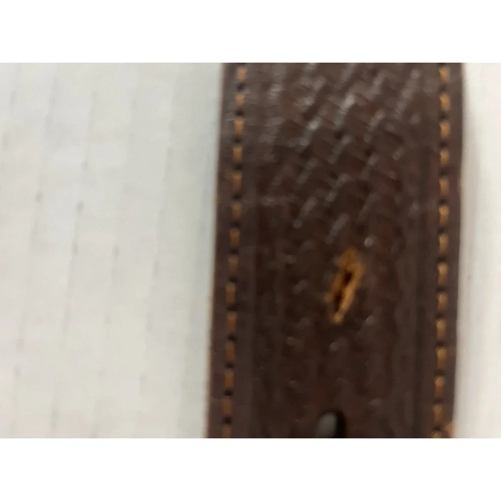 Unbranded Leather‎ Belt Mens 32 Brown Vintage Western Concho Braided Scalloped